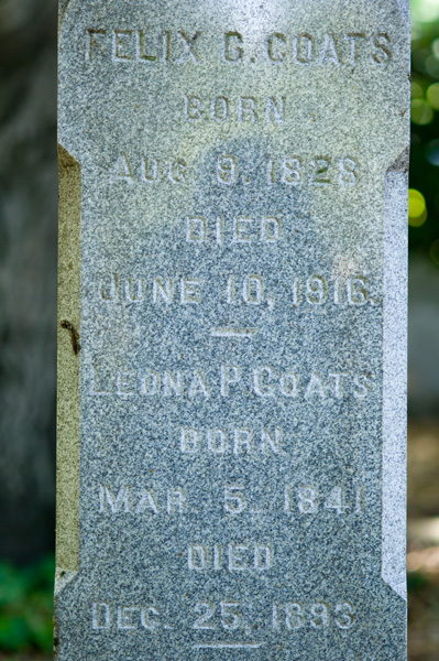 Felix and Leona Coats Grave Felix and Leona Coats grave