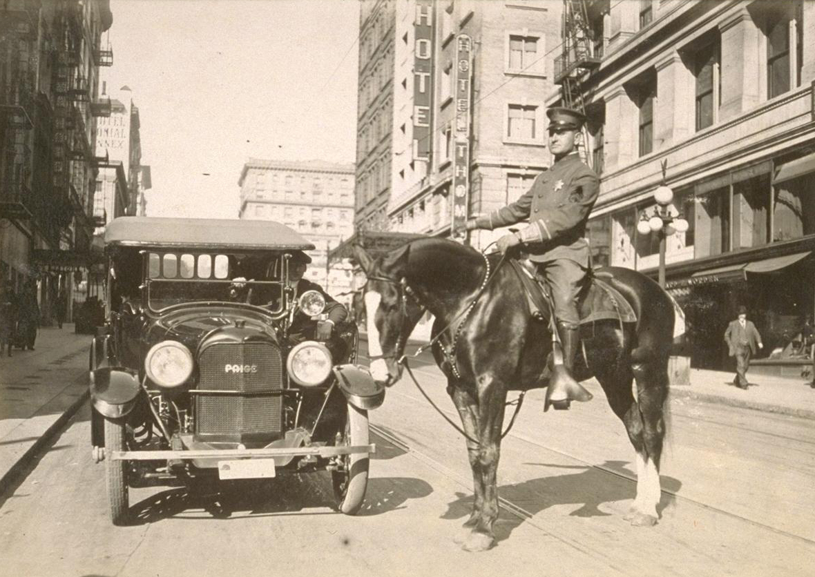 Officer Grover Coats ca. 1917 Photo Officer Grover Coats on horseback ca. 1917