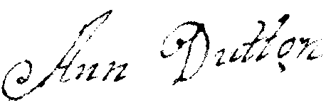 Ann Dutton's Signature Ann Dutton's signature