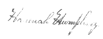 Hannah Humphrey's Signature Hannah Humphrey's signature