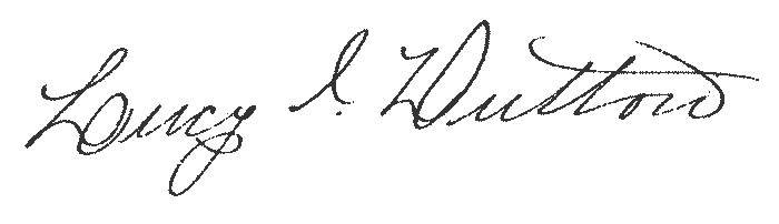 Lucy Dutton's Signature Lucy Dutton's signature