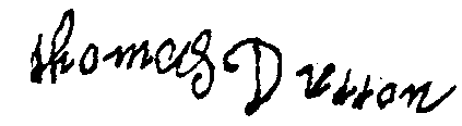 Thomas Dutton's signature