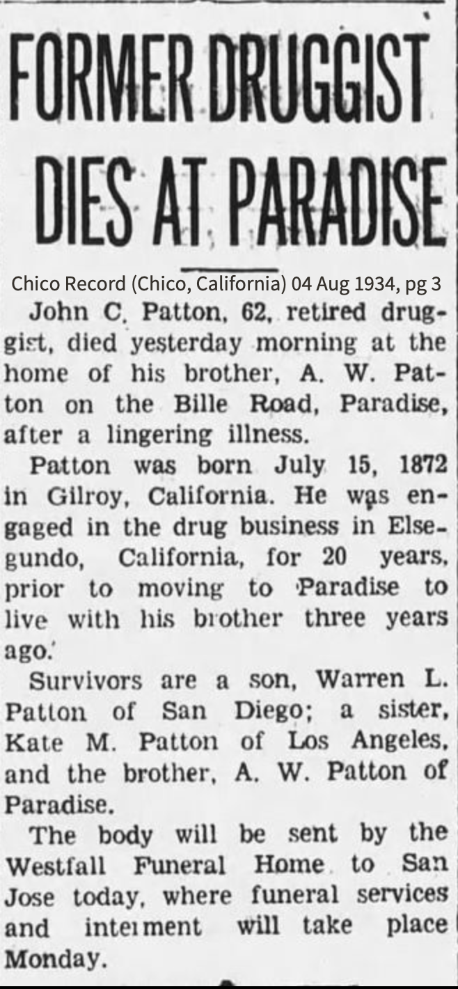 Alfred Patton's obituary