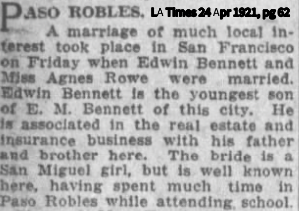Agnes and Edwin's marriage announcement