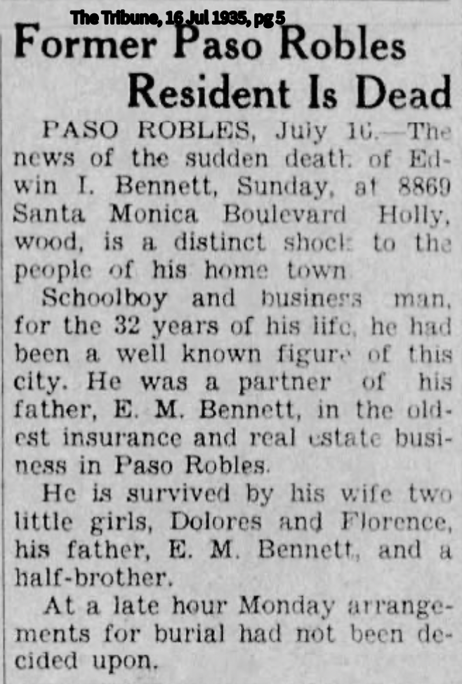 Edwin I Bennett obituary